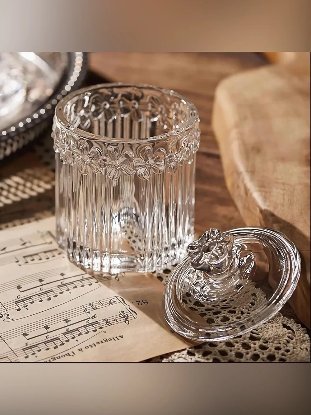 2 Pack Qtip Holder Glass Apothecary Jars with Lids